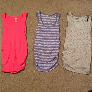 Three old navy maternity tank tops
